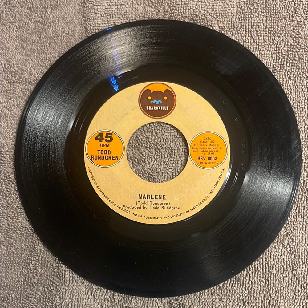 Todd Rundgren 45 RPM vintage Vinyl Record